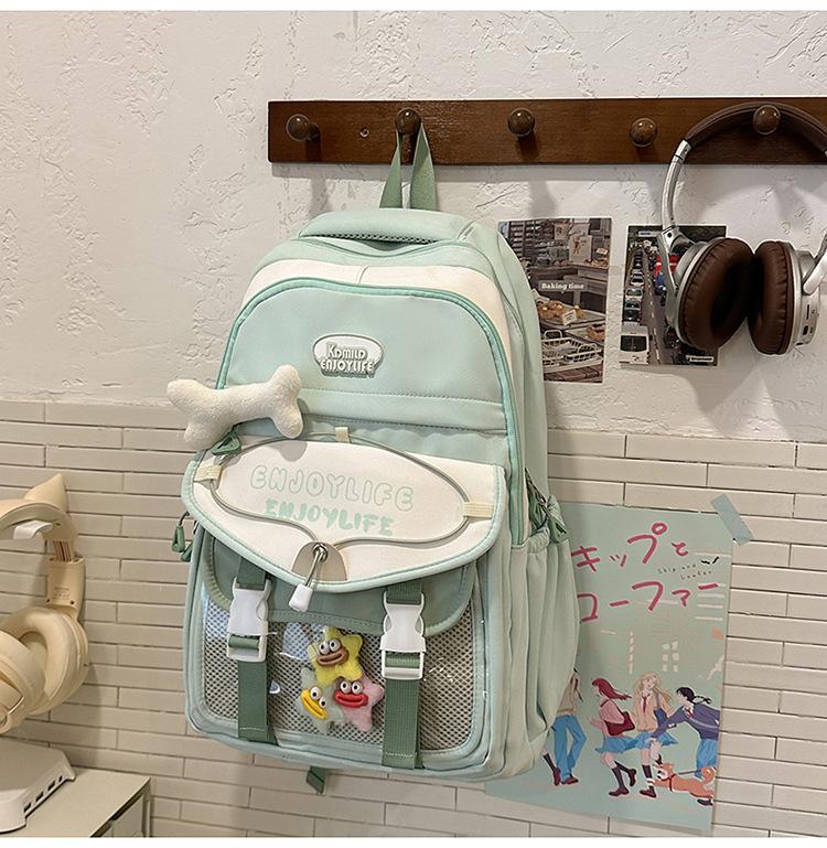 School Bag 2025 New Small Fresh High Value Simple Cute Versatile Large Capacity School Bag Casual Sweet Make-up Bag