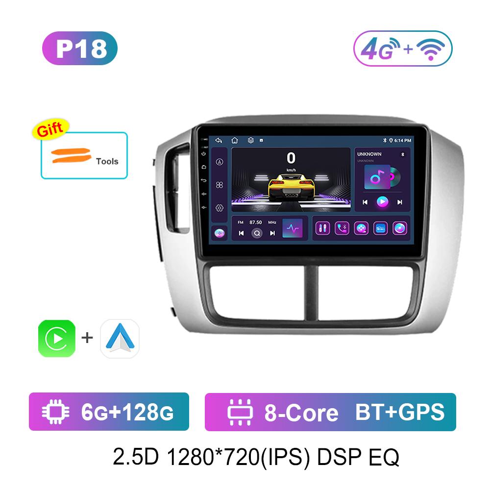 For Honda Pilot 1 2005 - 2008 IPS Screen 9'' Car Radio Multimedia Player Carplay Android System 4G Bluetooth WiFi GPS Navigation