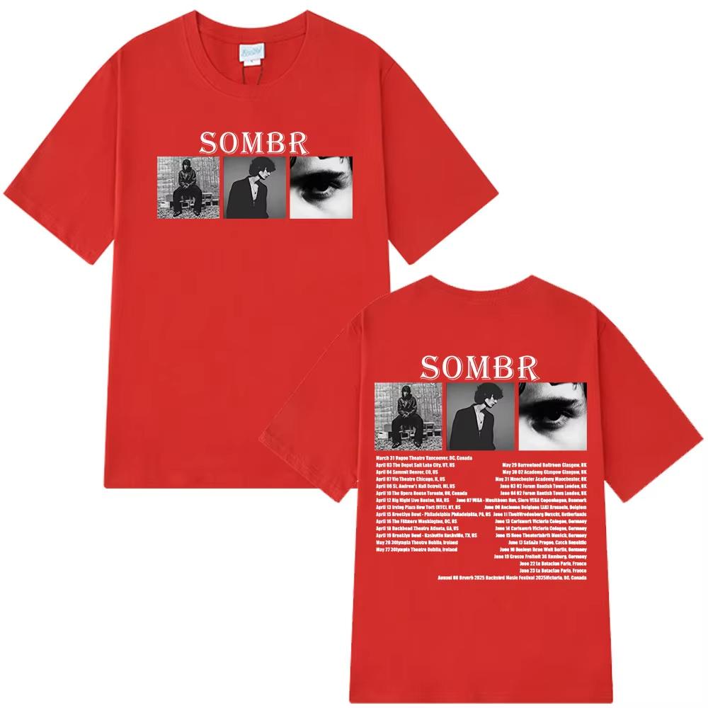 Sombr Merch Live 2026 Tour T-Shirt Herren Damen HipHop T-Shirt Modekleidung Sommer Kurzarm Freizeit T-Shirts Streetwear