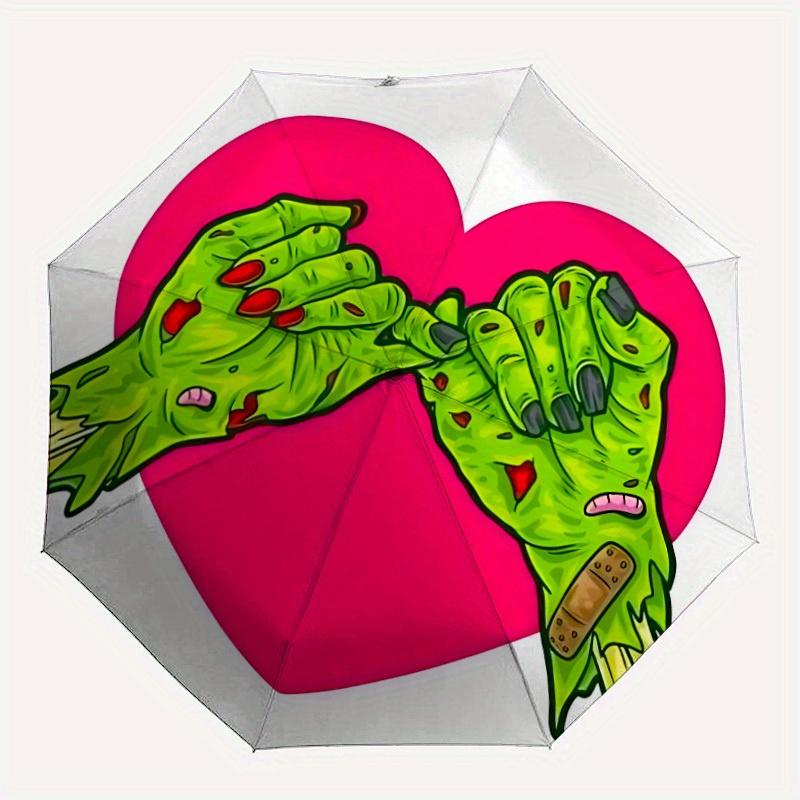 

1pc Zombie Hands Heart Automatic Folding Umbrella, Portable & Foldable Design with 8 Ribs, Casual Outdoor Accessory yy250805075