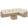 VidaXL Salon de Jardin avec Coussins 8 pcs, Canapés de Terrasse, Ensemble de Meubles de Patio, Mobilier d'Extérieur, Beige 3258439