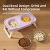 Миска для кошачьего корма и воды с защитой от опрокидывания, двойная, контейнер-поилка для домашних животных, аксессуары для собак