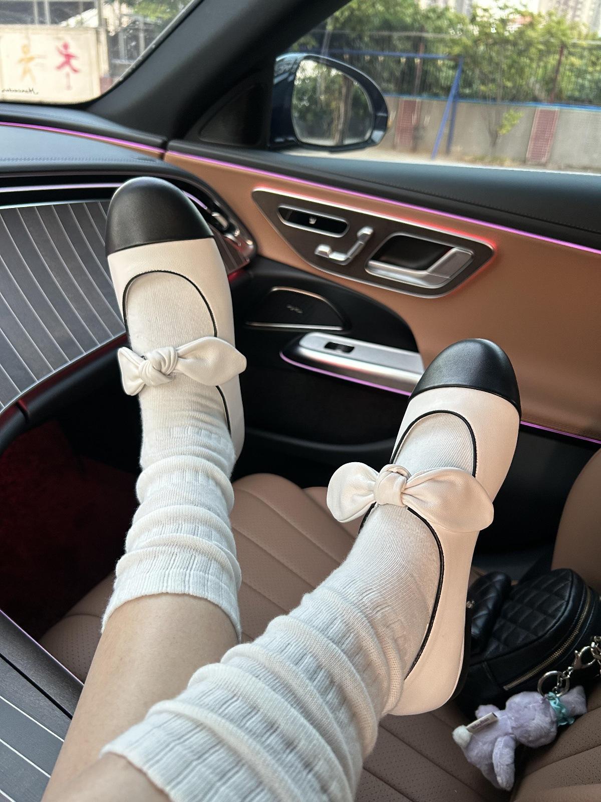 

Sheepskin version~ Leather bow flat Mary Jane single shoes women s new Xiaoxiangfeng evening shoes ladyshoes small leather shoes 35