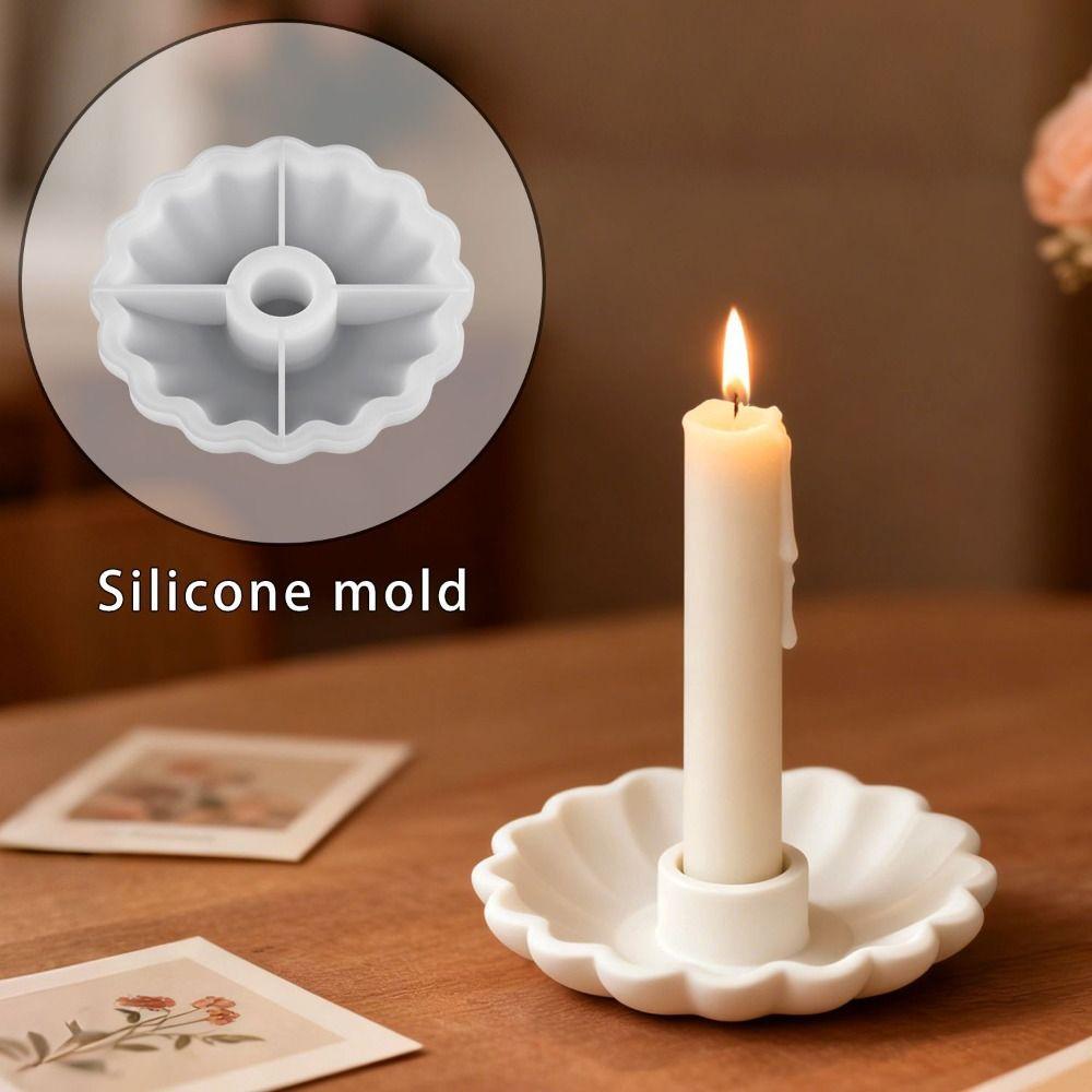 Silicone Aromatherapy Candle Mold Wave Bowl-Shaped Plaster Mold Candlestick Mold  Wedding Decor