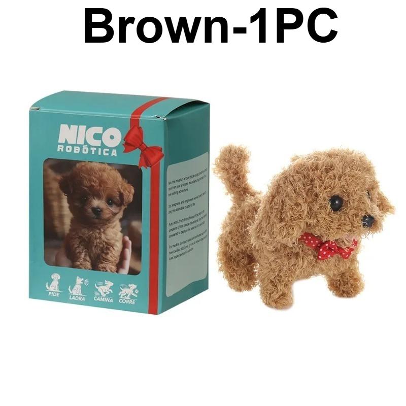 Cute Plush Robot Puppy Interactive Walking Simulated PuppyToy Barking Tail Wagging Stuffed Dog Plush Toy for Children No Battery