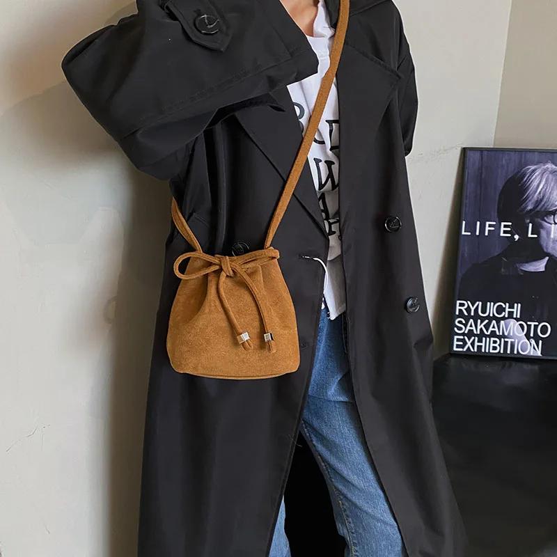 Genți Messenger din Piele de Căprioară-Piele Velur pentru Femei Genți Mici Geantă de Umăr Luxoasă Geantă Crossbody pentru Femei