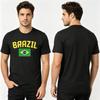 Brazil Flag Tshirt Brazilian Pride Graphic Tee For Unisex Casual Short Sleeve Top Available In Black And White