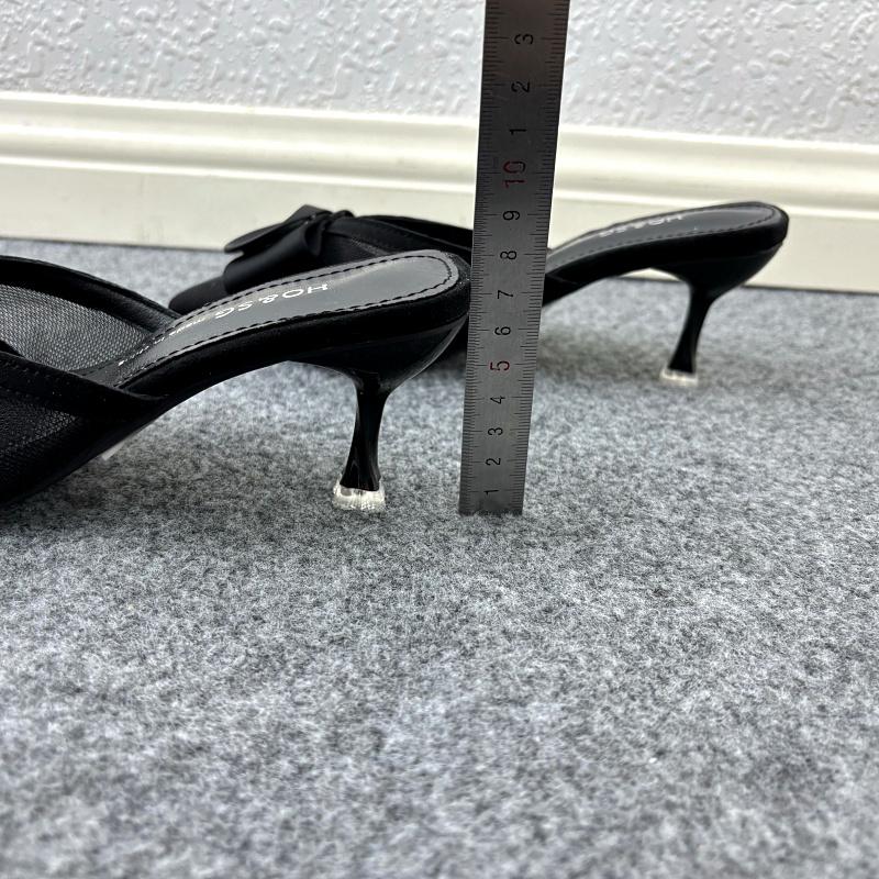 Fashion Slippers Women Summer High-Heeled Shoes Lady Slides Pantofle Cover Toe Thin 2025 Female Shoes Slippers Women Summer Slides Cover