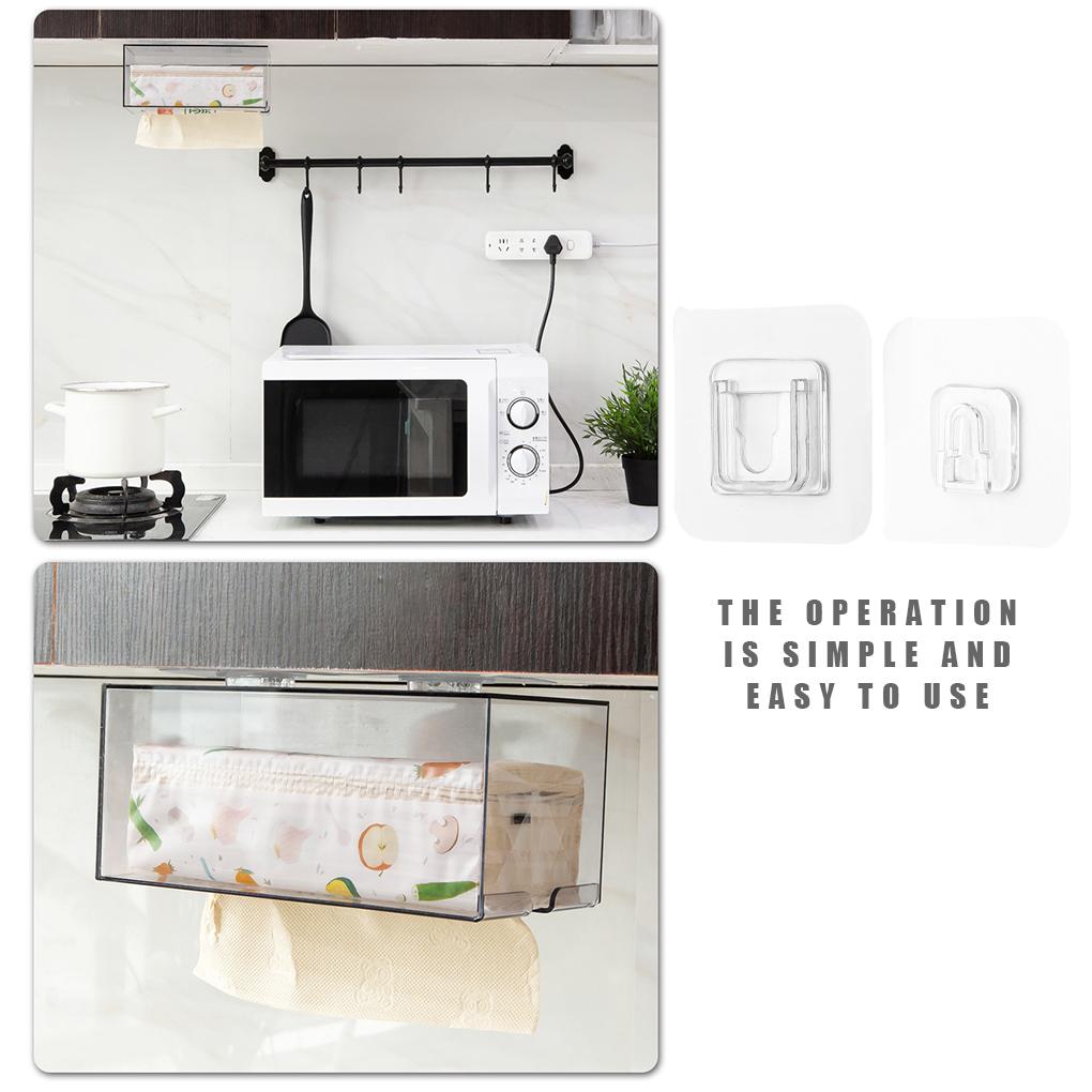 Plastic Hanger Portable Self-adhesive Oilproof Organizing Bracket Hook Office Hotel Restaurant Kitchen Bedroom Holder