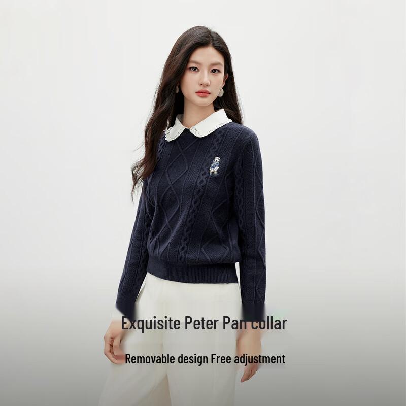 Autumn Water Yi Ren Women's Doll Collar Knitted Sweater