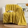 Soft 3D Checkered Throw Blanket Cozy Solid Color for Bed Sofa Couch All Season