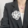 Korean Trendy Camellia Corsage Brooch Elegant Simple Tie Brooches Shirt Brooch Clothes Collar Pins Women Jewelry Accessories