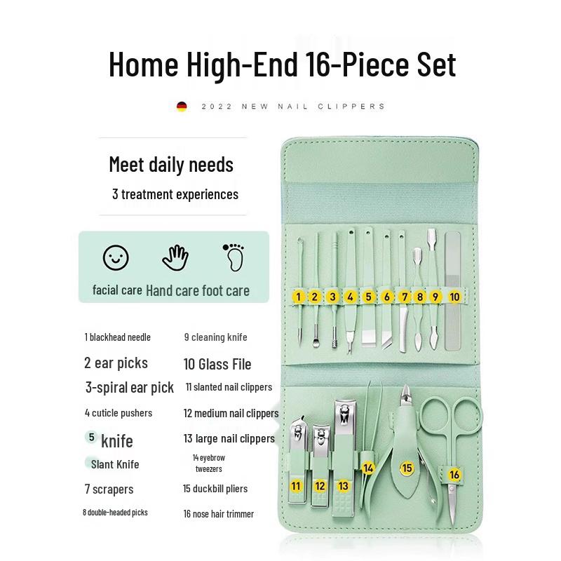 German Precision Stainless Steel Nail Clipper & Scissors Kit for Manicure & Pedicure