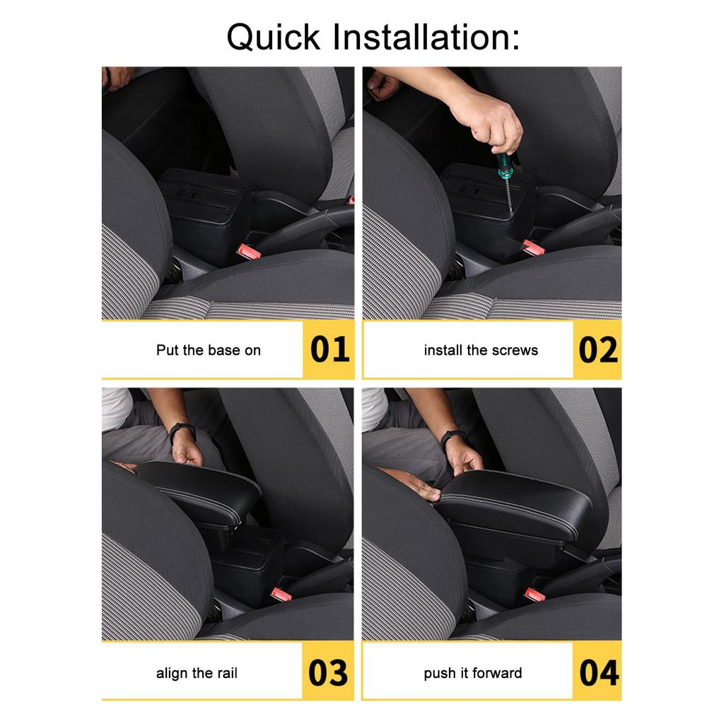 Car Armrest Box Center Console Organizer Armrest Box Console Storage Artificial Leather Quiet Closing for Captur Clio 4