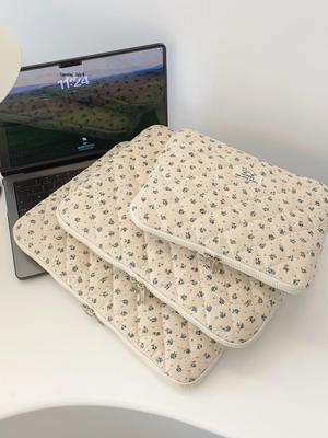 Korean Floral Tablet Sleeve - 11", 13", 15" Laptop Cover