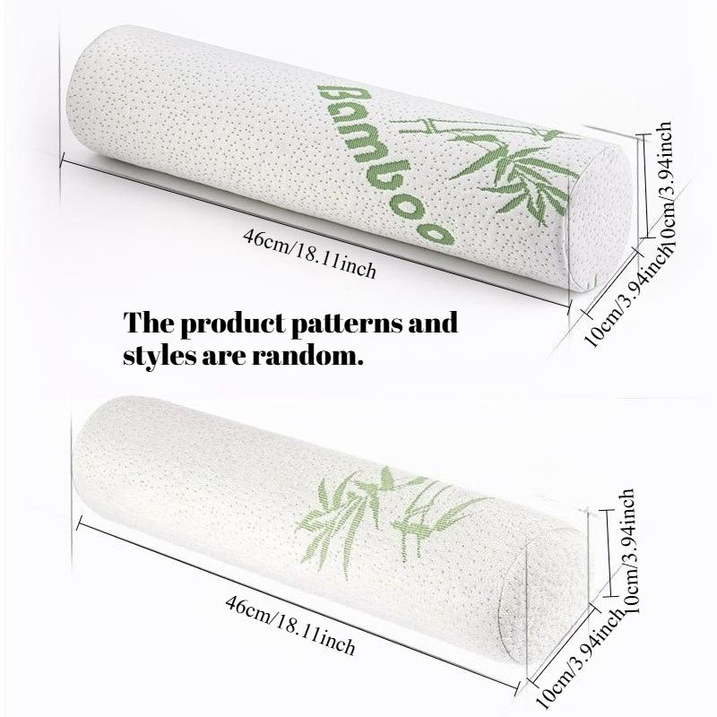 1pc Ergonomic Cervical Roller Pillow-Removable Washable Bamboo Leaf Design for Spine/Neck/Back/Leg Relief Travel Support