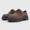 Fashion Retro-Style Suede Men Thick-Soled Lace-Up Casual Shoe Comfortable And Durable Dress Shoe Fashionable British-Style Business Shoe
