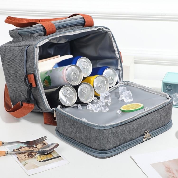 Lunch Box Thermal Bag Insulated Bag Large Capacity Picnics Bag Double Layers Lunch Bag Coolers Bag for Man