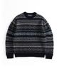 Guernsey Woollens Port Doyle Fair Isle Crewneck Sweater - Black