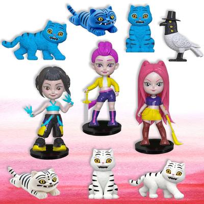 NEW Kpop Demon Hunters Figure Cartoon Kawaii Tiger Rumi Mira Zoey Action Figure PVC Desk Decoration Model Doll Toy Kids Gift