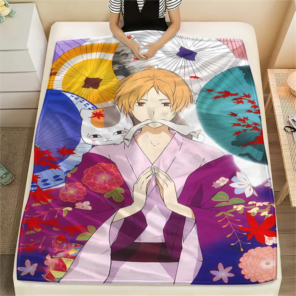 Takashi Natsume Print Flannel Blanket,High quality Comfortable for All Seasons,Home Decor,Warmth and Comfort,Perfect for Christmas Gifts