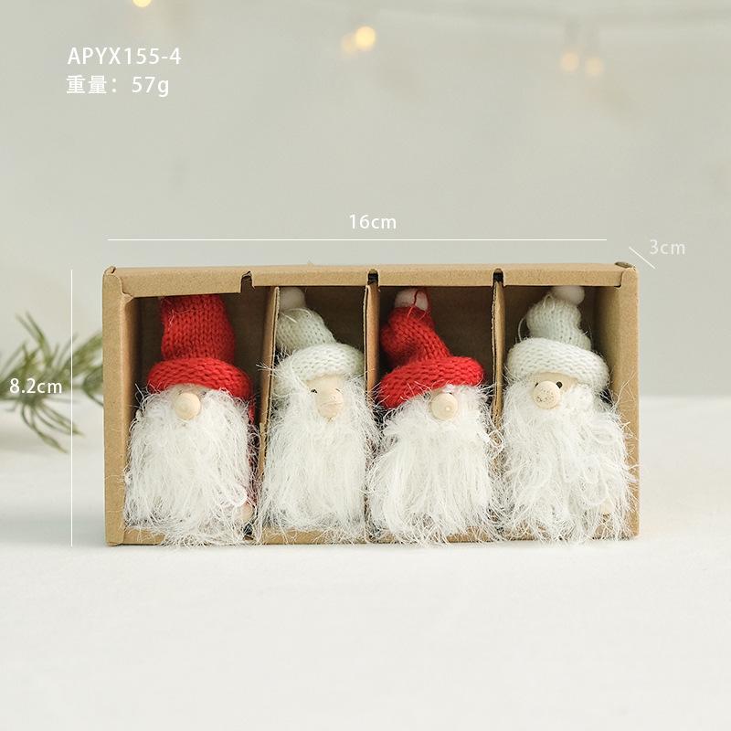 Christmas Tree Santa Claus Snowman Cloth Pendants Cute Figurines & Dolls Set of Accessories Small Decorations Ages 5-7