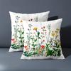 1 Pieces Floral Printed White Cushion Pillow Cover Set Polyester pillowcase, sofa decorative cushion cov Headboard Pillow