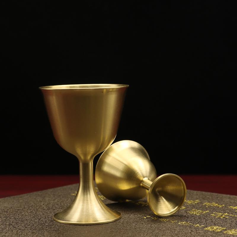 1Pcs S/M/L Vintage Brass Mug Red Wine Glass Good Gloss Copper Portable Smooth Edge Water Beer Cup Drinkware For Party Bar