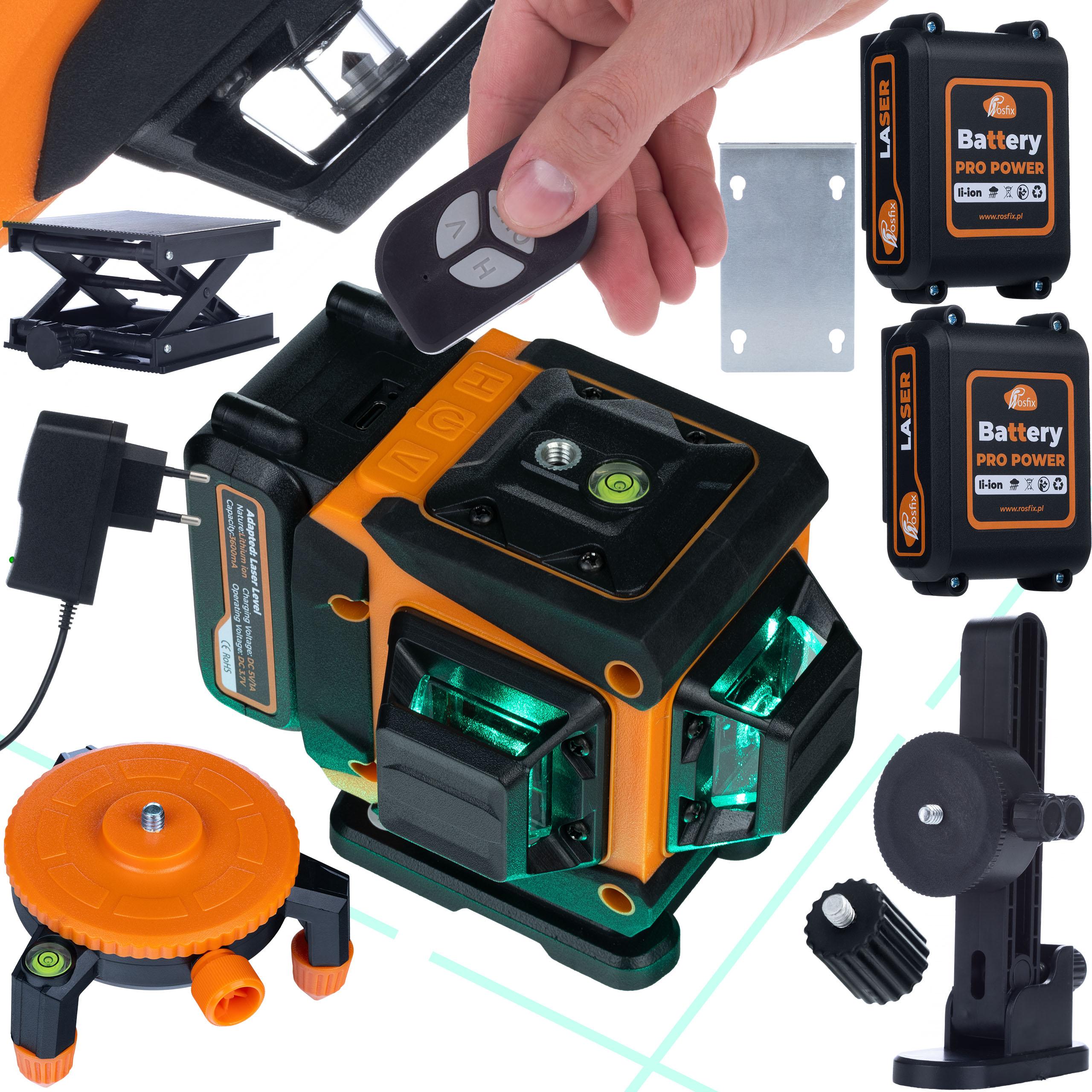 

Rosfix Animal Pro Hawk RAPH 12L – Laser Krzyżowy 12 Linii | IP54 | USB-C | Zestaw z Pilotem, 2x Akumulator Li-Ion, Walizką i Uchwytami