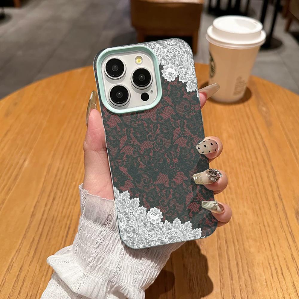 Original Fashion Lace Phone Case For IPhone 16 15 14 Plus Pro 13 12 11 17 Pro Max Case 17 Air Shockproof Soft Silicone Cover
