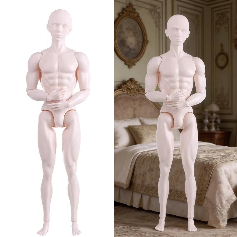 Unbemalte männliche Puppe Nackter Körper Figur Schaufensterpuppe für Bastelmodell Projektpuppe Actionfigur für Kugelgelenkpuppe