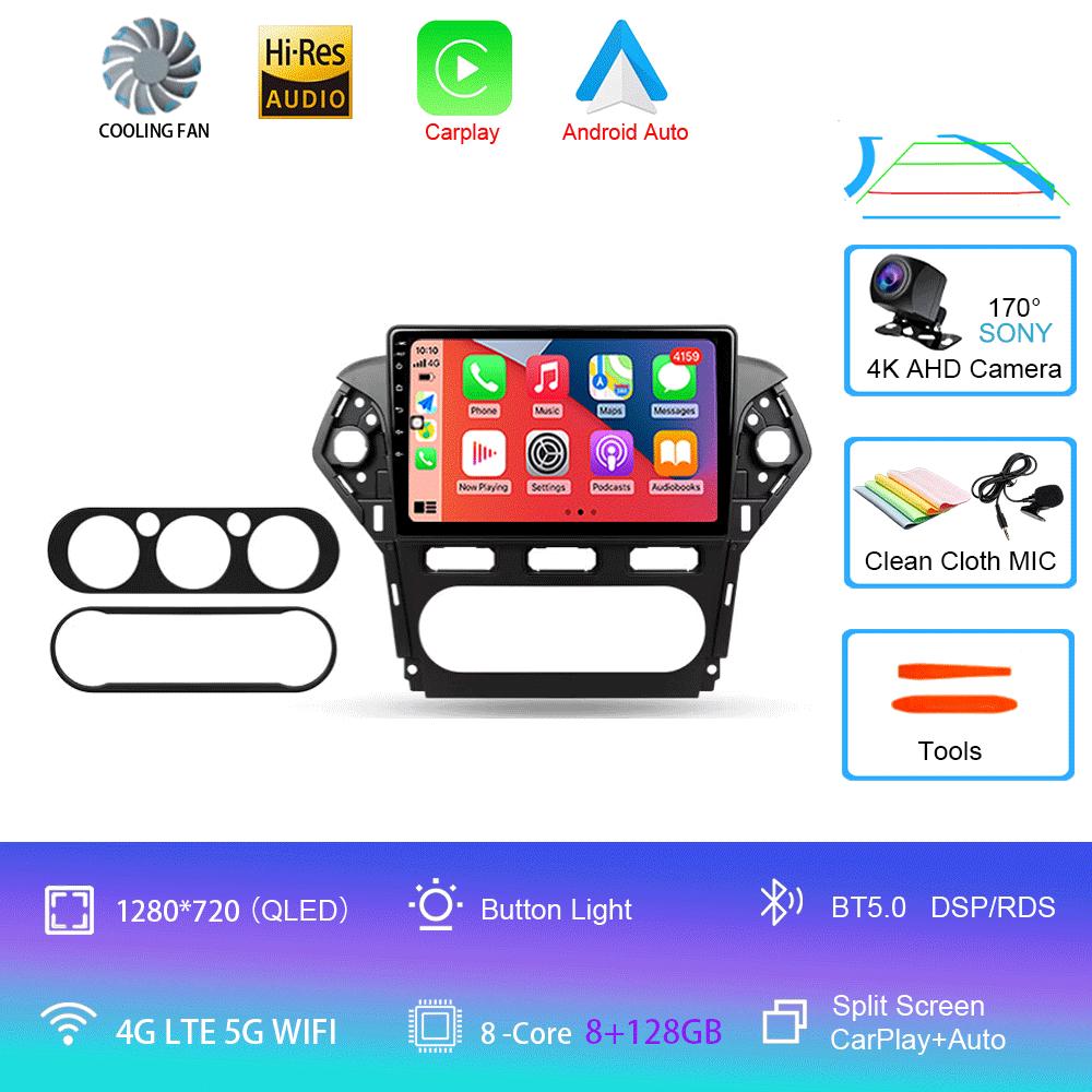 For Ford Mondeo 4 2011 - 2013 Car Radio Android 14 Carplay Auto 2K Screen Multimedia Player Autoradio GPS Stereo 2din Head Unit