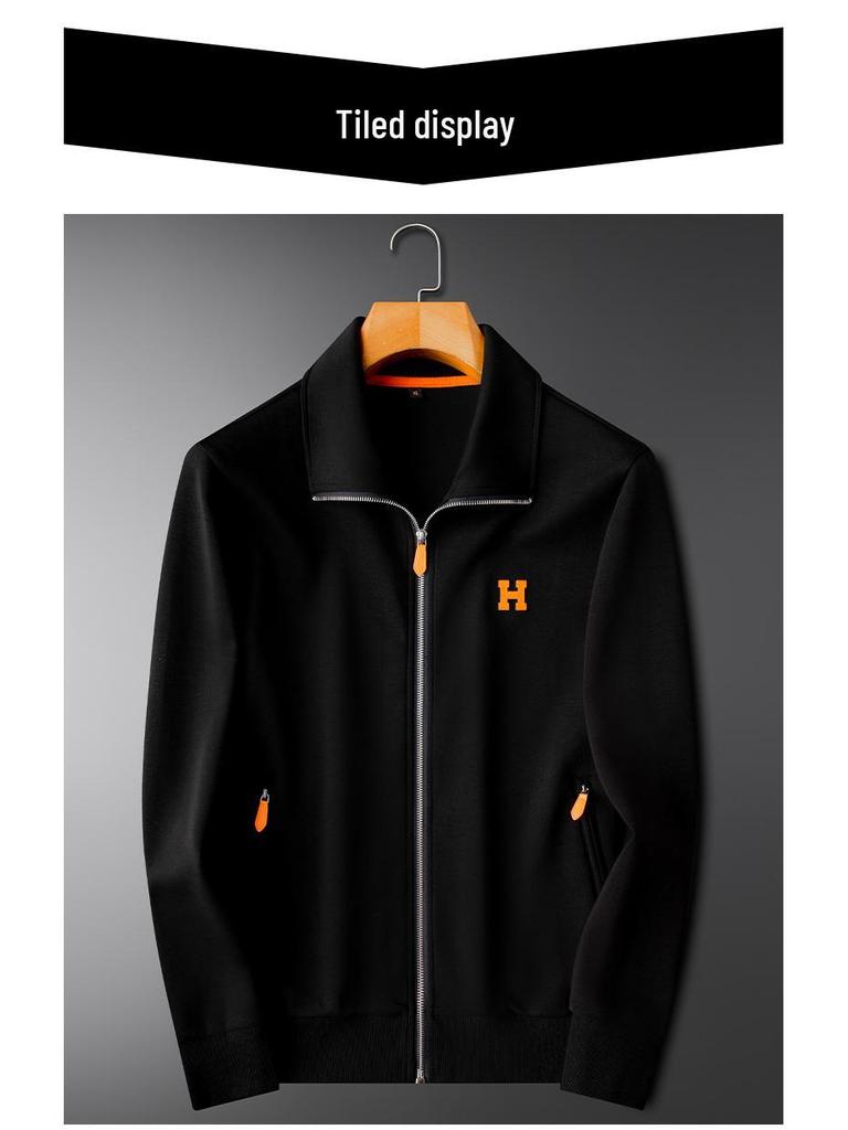 Men's High-End Print Modal Hoodie - 2025 Autumn/Winter Full Zip Casual Sports Jacket