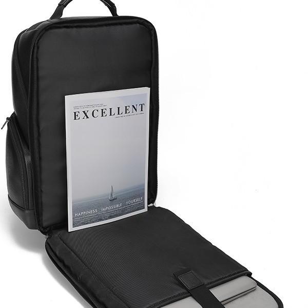 Business Travel Leather Backpack Commuter Large Capacity Travel Bag Multifunctional Leather Backpack