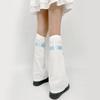 Angelic Circle Leg Warmers Subculture Leg Covers Landmine Style Style Harajuku Style Y2K Light Blue Circle Loose Socks Sickly Cute Belted Feather