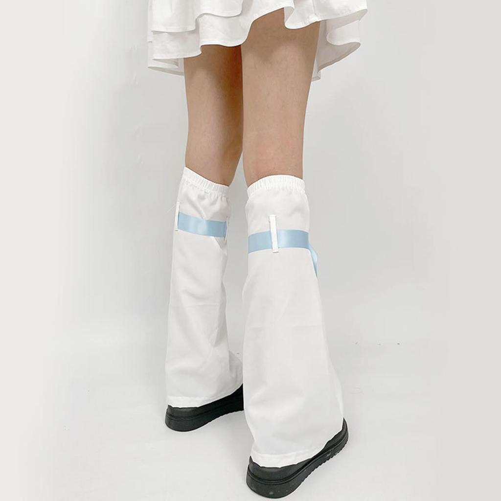 Angelic Circle Leg Warmers Subculture Leg Covers Landmine Style Style Harajuku Style Y2K Light Blue Circle Loose Socks Sickly Cute Belted Feather