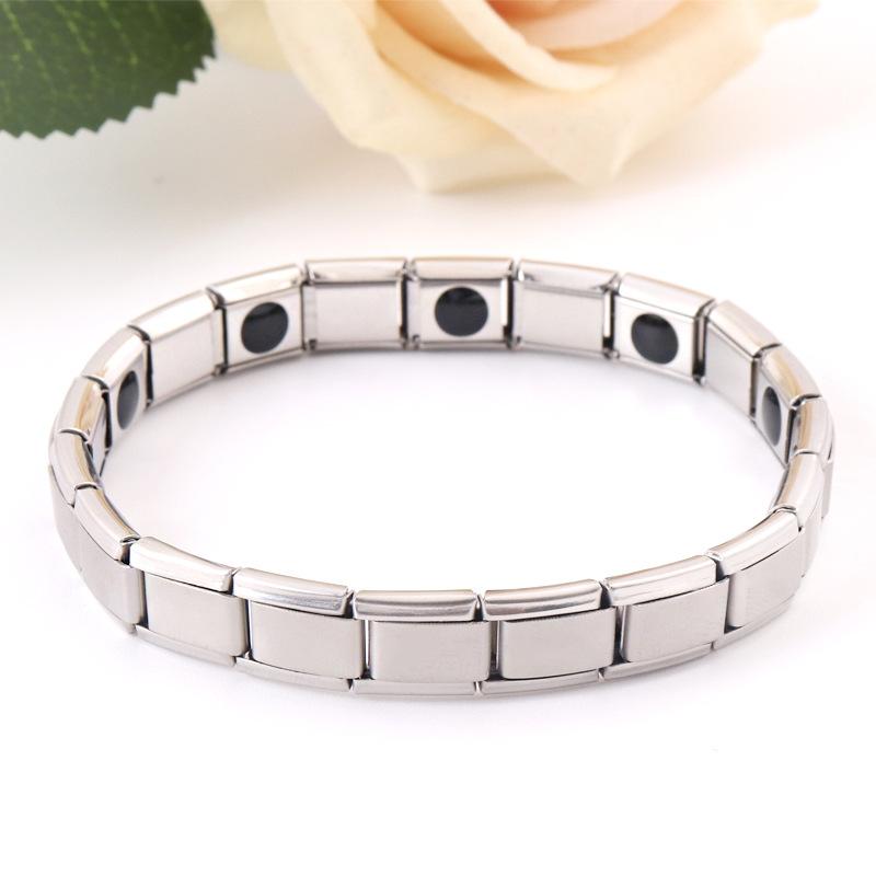 European And American Stainless Steel Silver Bracelets Titanium Steel Jewelry Energy Bracelet Jewelry 
