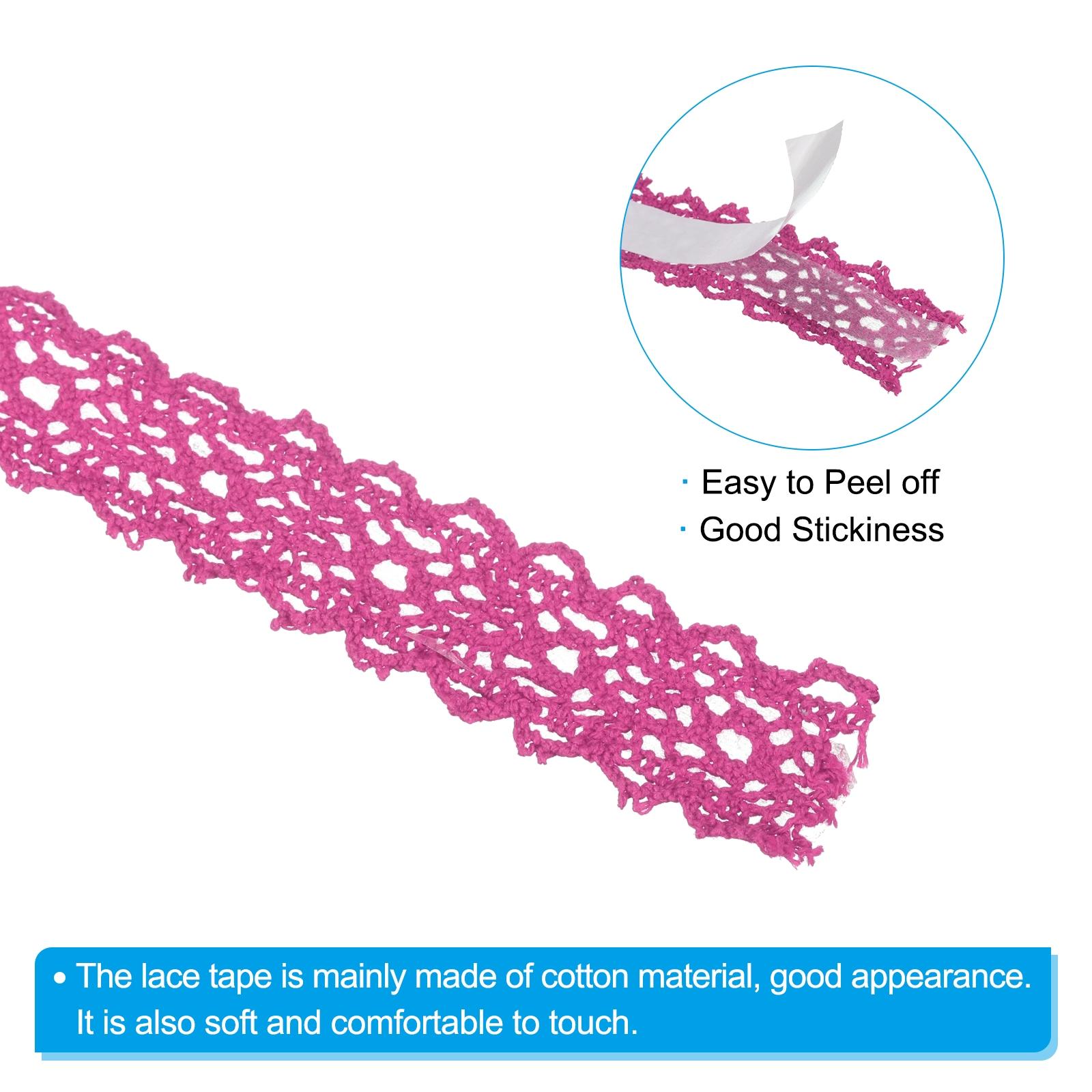 3/4 шт. Самоклеящаяся кружевная лента Кружевная лента Хлопковая васи-отделка Наклейки Маскирующая для скрапбукинга Изготовление открыток DIY Ширина 0,7 дюйма 2 ярда 3pcs розы красного