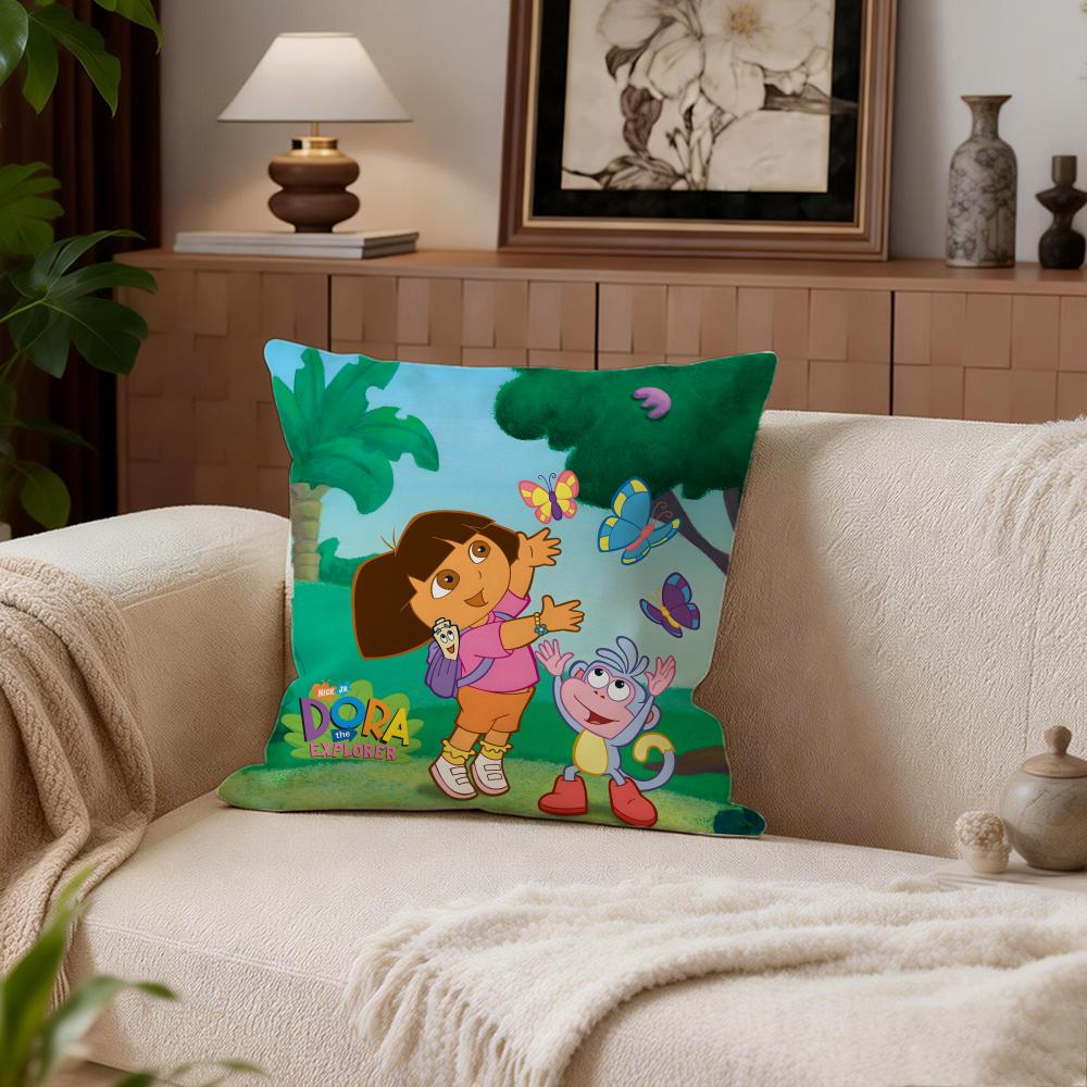 Kids Dora the Explorer Cushion Cover Cushion Cover Set 4Pcs 50x50 45x45 40x40 Pillowcase Decorative Sofa Home Decor