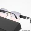 5PCS Frameless Square Frame Sunglasses for Women Metal Fashion Retro Shades for Men