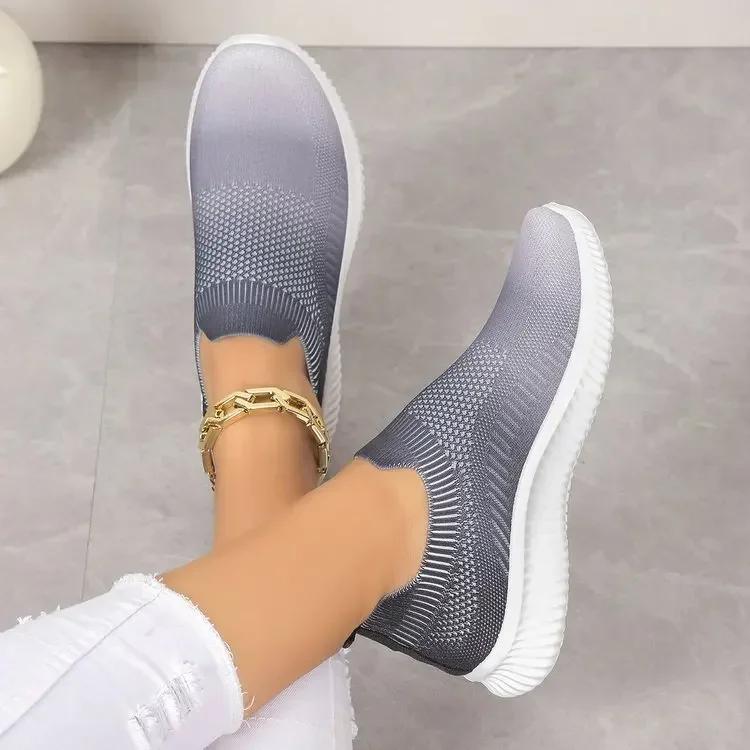 

Модные дышащие сетчатые женские кроссовки Модные кроссовки женские на вулканизированной подошве смешанных цветов Повседневные слипоны женские кроссовки Спортивная обувь для женщин 43 серый