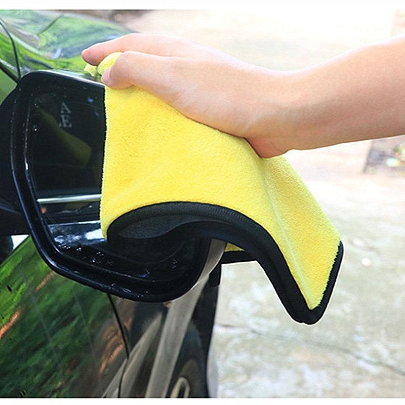 3pcs Microfiber Car Wash Towel Cleaning Cloth, Thickened Water-absorbent Coral Fleece Car Wipe Towel, Suitable for Home and Car Use Cleaning Supplies