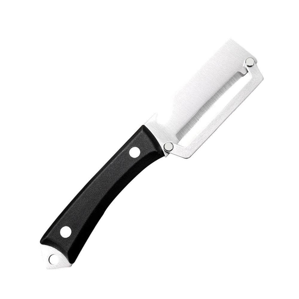 Multi-Functional Vegetable Peeler with Bottle Opener Wooden Handle Kitchen Shredder Stainless Steel Peeling Tool