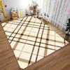 Plaid Pattern Carpet, Brown and Beige Tartan Design for Home Decor Suitable for use as an anti-slip for living room bedroom sofas