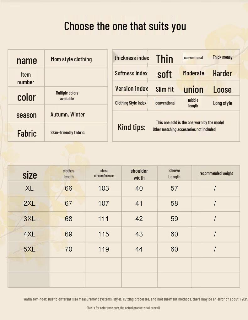 Elderly Women's Plush Lined Winter Jacket