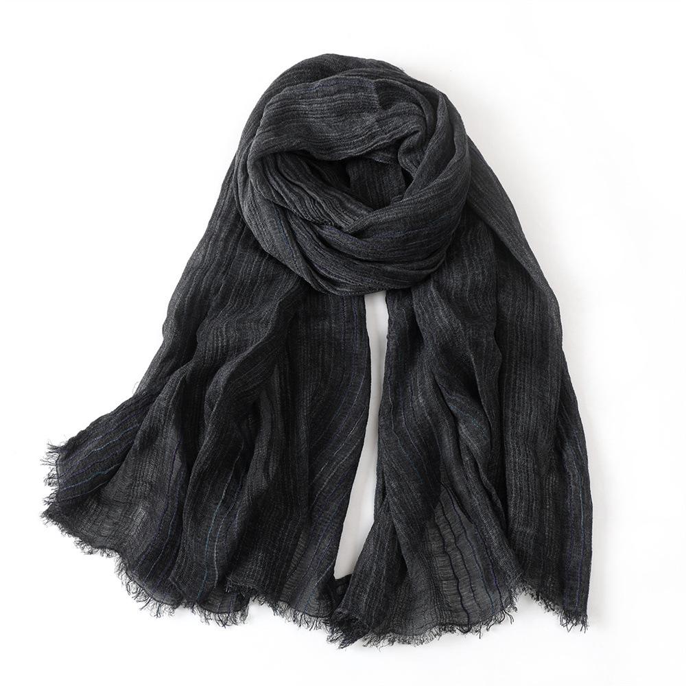 Chic Retro Tie-Dye Cotton-Linen Scarf: Unisex Warm Neck Warmer for Autumn/Winter