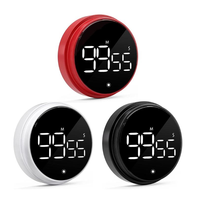 Magnetic Digital Timer with Large LED Display Kitchen Rotary Timer Digital Visual Timer for Cooking,Studying, Exercising