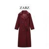 Womens Wool Blend Trench Coat Double-Breasted Belted Longline Overcoat Retro Chic 2025