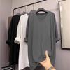 European V-Neck Long Sleeve T-Shirt for Women - Mid-Length Loose Fit for Spring, Autumn, Winter