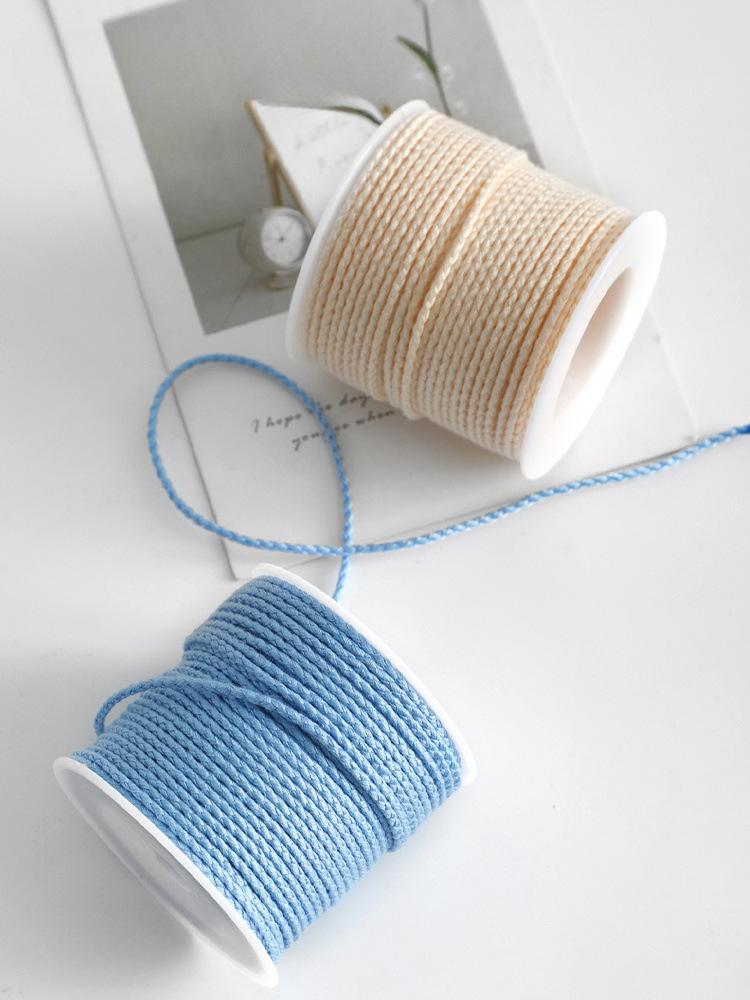 Monochrome Cotton Thread 2Mm Hand-Woven Thread Diy Beaded Rope Solid Color Wenwan Rope Tie Rope Gift Packaging String